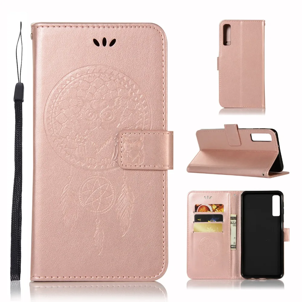 3D Owl Leather Case For Samsung Galaxy A7 2018 A750 Skin Flip Phone Cover A8 A6 Plus A9 Star Lite Capa A730 A530 | Мобильные