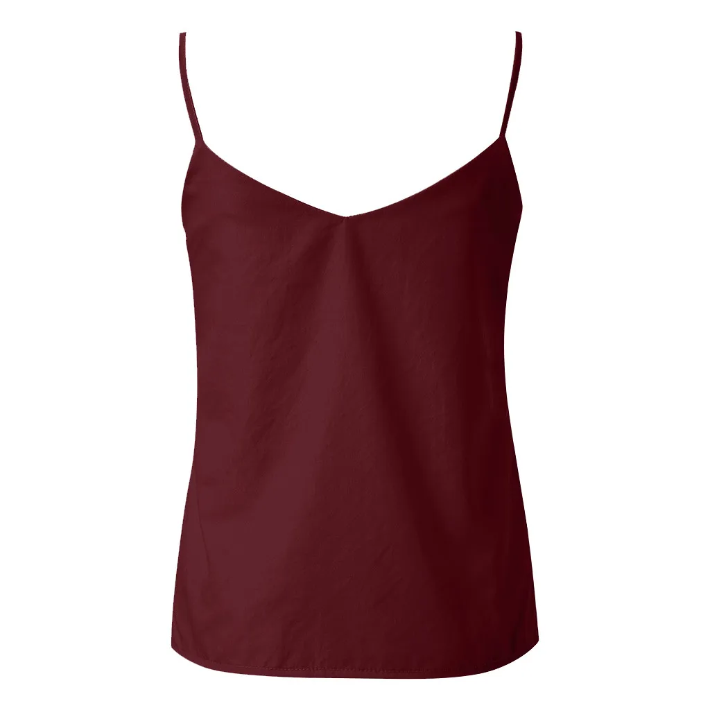 Женская футболка без рукавов с v-образным вырезом, однотонный топ на бретельках, женская летняя повседневная футболка на пуговицах, топы, женская рубашка, топ, camiseta mujer