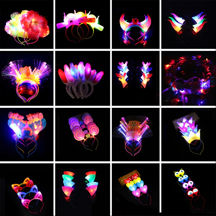 

hairlights Headbands Party Light Up Flashing Blinking Party Wear Christmas LED Accessories Glow Concert