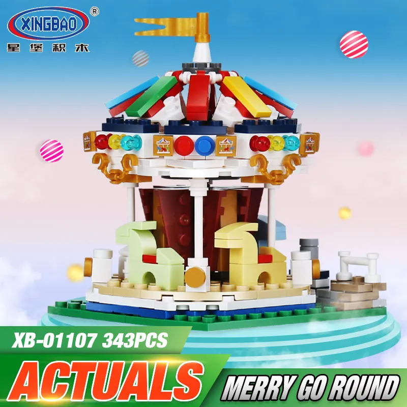 

XingBao 01107 Genuine 343Pcs Colorful World Series The Merry Go Round Set Building Blocks Bricks Educational Toys Model As Gifts