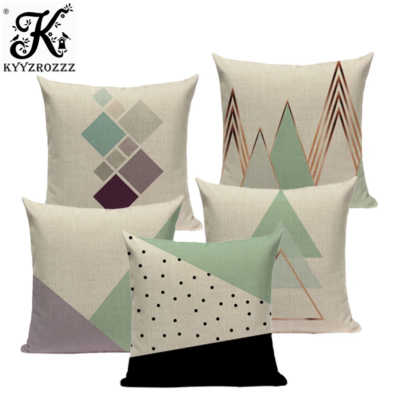 

Geometric Tropical Pillow cushion Teal Blue Pillows Decorate Modern Turquoise Green decorative pillow vintage cushion covers