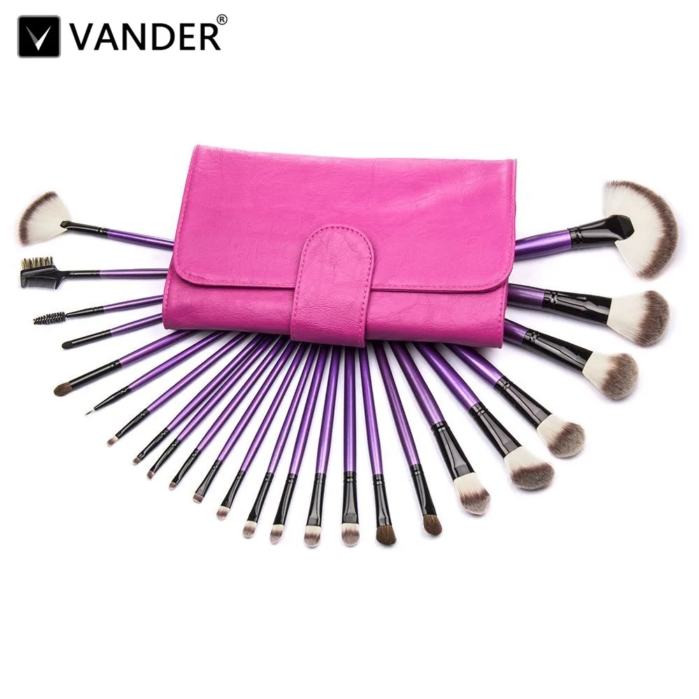 Makeup Brushes VANDER 24pc Cosmetics Brushes Set Synthetic Kabuki Professional Kit Cream Contour