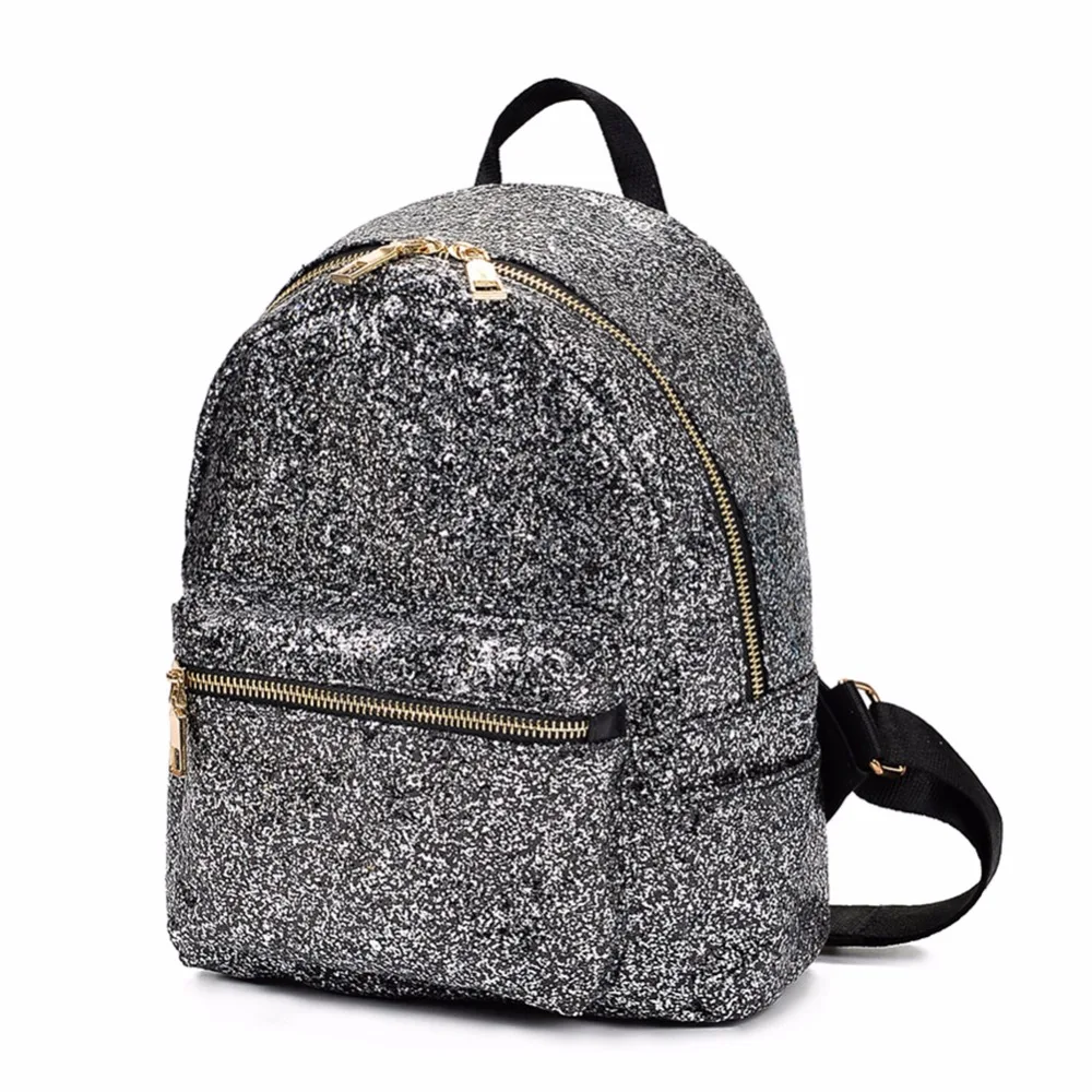 

Fashion Sequins Women Leather Shiny Backpack Bling Female Mochila Girls Glitter School Bags Shine Small Shoulder Bookbag Totes