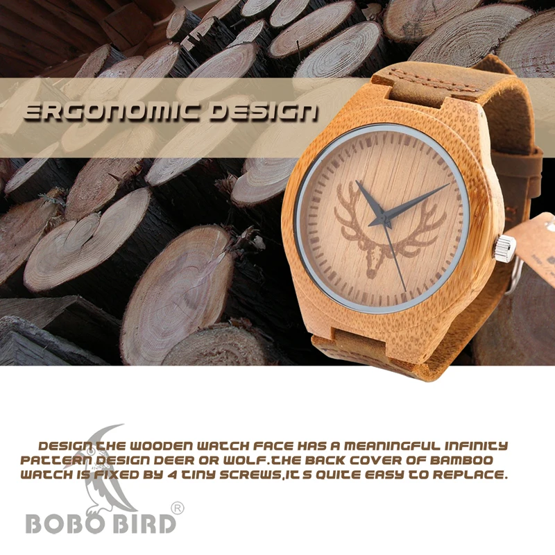 Reloj hombre BOBO BIRD бамбуковые часы для мужчин и женщин деревянные часы из натуральной кожи Кварцевые часы Лучшие Подарки товары принимаются гравировка