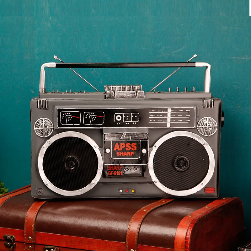 Do the old iron retro radio model coffee tea shop decoration room