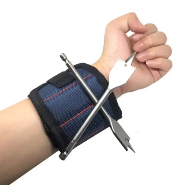 2018 New Polyester Magnetic Wristband Portable Tool Bag Electrician Waist Tool Belt Screws Nails Drill Bits Holder Repair Tools