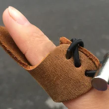 Одна защитная воловья кожа один палец защита износостойкие защитные перчатки для стрельбы из лука для стрельбы охотничий инструмент аксессуар регулируемый