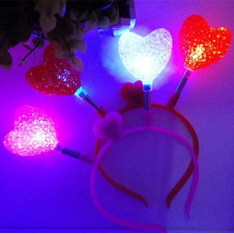 

Light-Up Love Heart Headband Blinking LED Hair Band Flashing Party Head Band