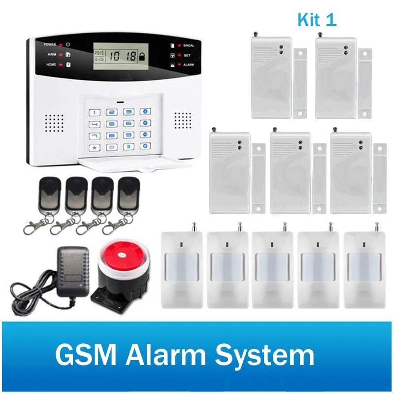 

IOS Android APP Control Wireless Home Security GSM Alarm System Intercom Remote Control Autodial Siren Sensor Kit