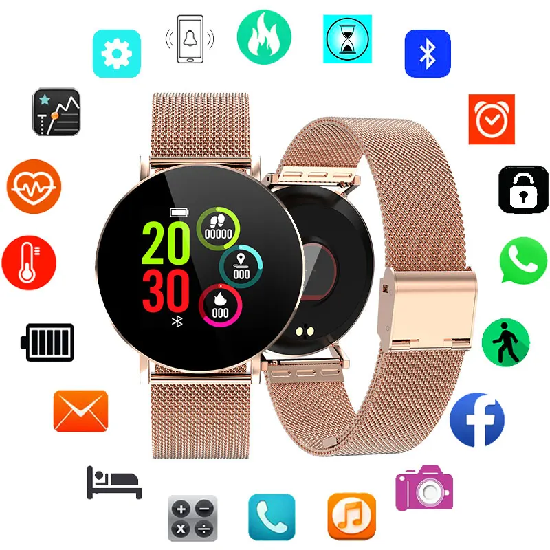 Модные Смарт часы для мужчин и женщин Android IOS Smartwatch Электроника Wach фитнес трекер