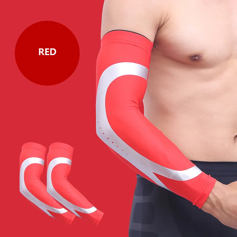 1 шт. эластичные спортивные налокотники для спортзала, баскетбольные рукава, налокотники, защита для локтя, защита для спортивной безопасности M, L, XL - Цвет: Red