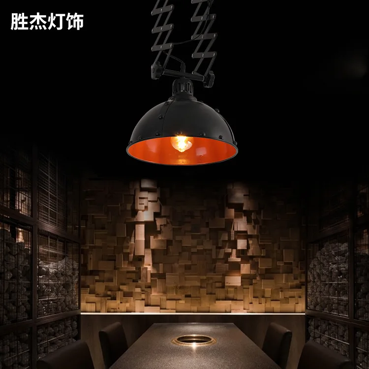 

Retro led chandelier industry wind iron art paint retractable chandelier cafe bar led Chandelier