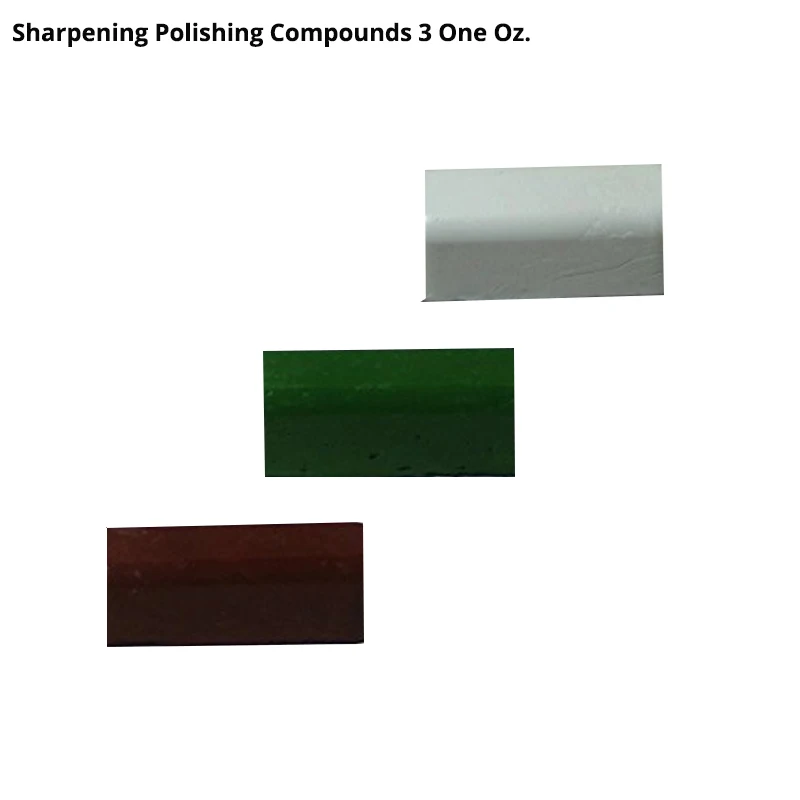 

Leather Strop Sharpening Polishing Compounds 3 pieces One Oz. Bars (One of Each)