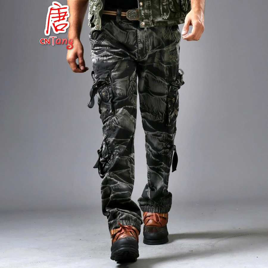 red and black cargo pants