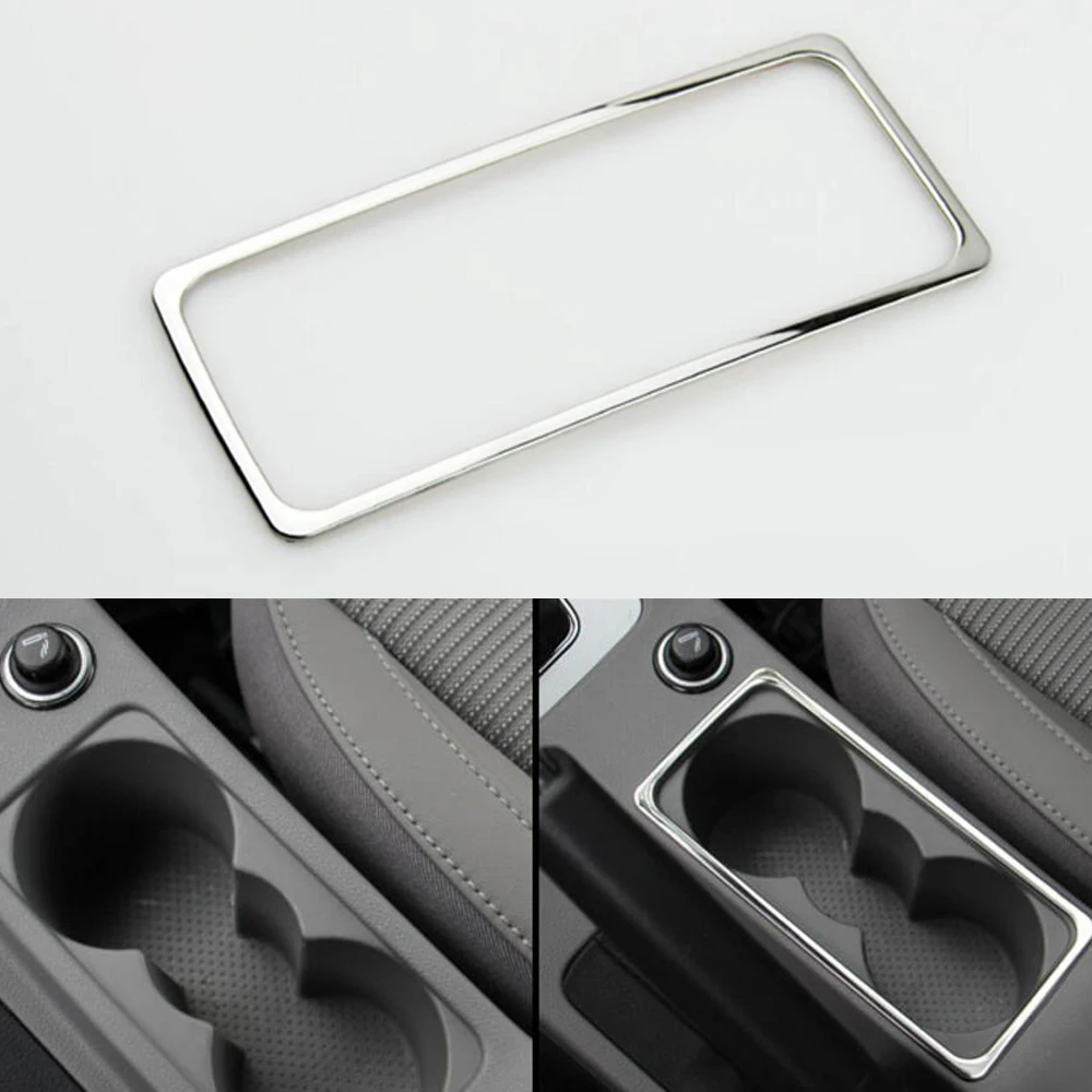 

For Skoda Octavia a7 2015 2016 Decoration Cover Sticker Auto Accessories Stainless Steel Car Interior Water Cup Holder Frame
