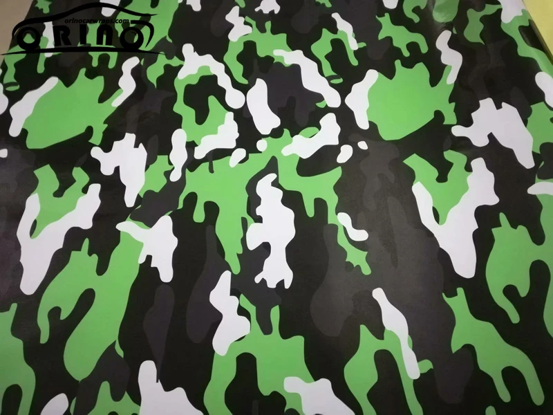 Black Green White Camouflage Vinyl Film-5