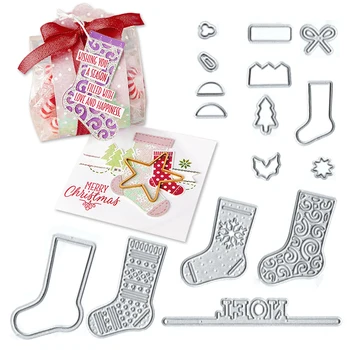 

Julyarts 68*160mm Socks Metal Scrapbooking Cutting Dies Christmas Decoration New 2018