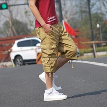 Хаки мужские карго шорты размер 28-40 Мульти Карманы оранжевый военный армейский боевой серый Хип Поп Хлопок