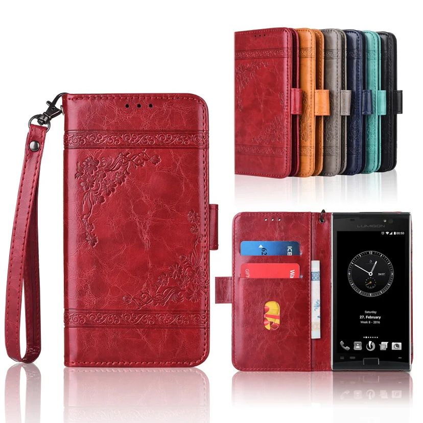 

Newest Wallet case for General Mobile GM 8 Go case with Strap,100% special PU leather embossing flower case