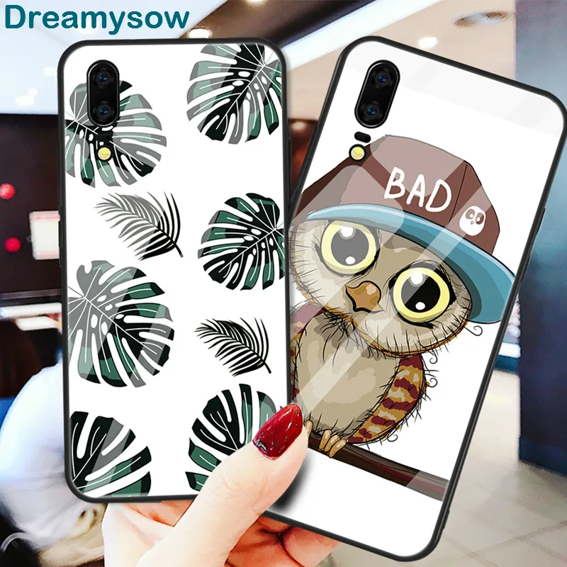 

Tempered Glass Case For Huawei P30 P20 Pro Mate30 Mate20 Mate10 lite Cute Protective Cover on Honor 20lite 10i 20i TPU Back Case