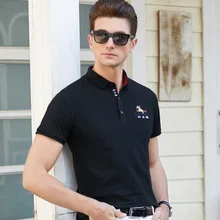 Новая высококачественная мужская деловая рубашка поло мужские бренды рубашек-поло рубашки 3D Вышивка Повседневная одноцветное поло мужские s poloshirt 9008