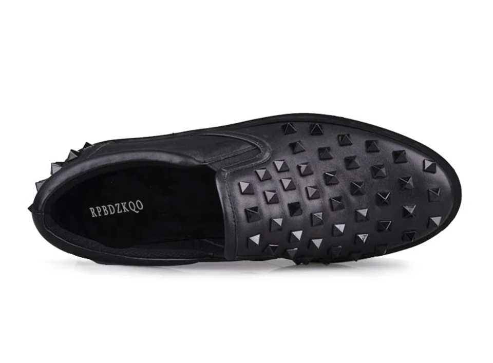 Роскошная мода Обувь для мужчин марка хип-хоп шпилька белый кроссовки одуванчик черный настоящая кожа высокое качество заклепка