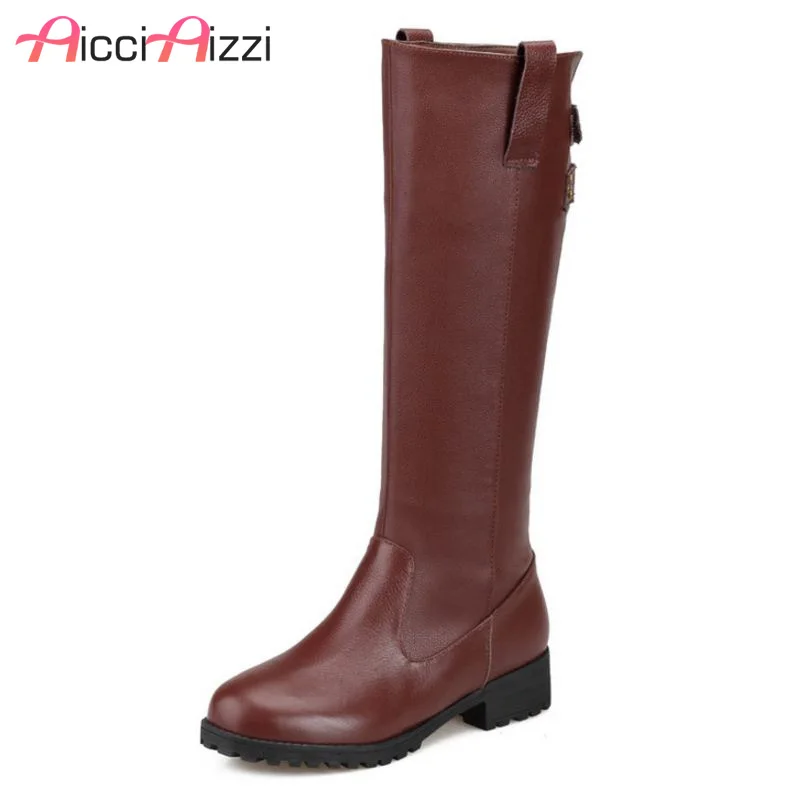 

ZALAVOR Size 34-43 Women Boots Round Toe Zipper Real Leather Mid Calf Women Winter Shoes Simple Fashion Woman Footwear