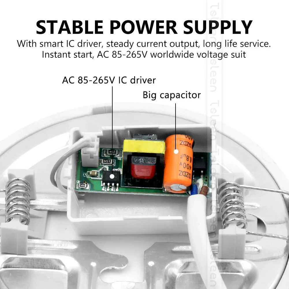 TSLEEN AC220V ультра тонкие круглые светодиодный Панель свет 6 Вт 8 Вт 15 Вт 20 Вт Алюминий потолочные встраиваемые светильники открытое отверстие