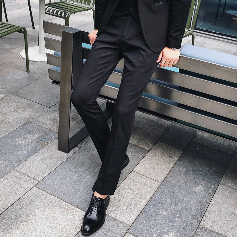 Mens suit trousers high quality mens dress pants White and black men ...