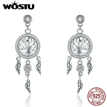 

WOSTU High Quality 925 Sterling Silver Dreamcatcher Drop Earrings For Women Female Brand Original Earring Jewelry Gift CQE457