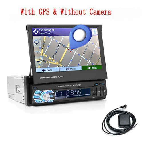 Podofo 1din, автомагнитола, авто радио, Bluetooth, стерео, 7 дюймов, HD, Автомобильный плеер, в тире, стерео, FM, MP5, с камерой заднего вида - Цвет: GPS Radio
