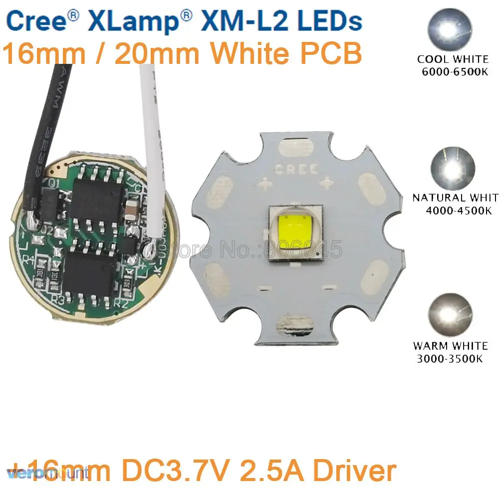 Cree XML2 XM L2 T6 холодный белый теплый нейтральный 10 Вт светодиодный излучатель 20 мм
