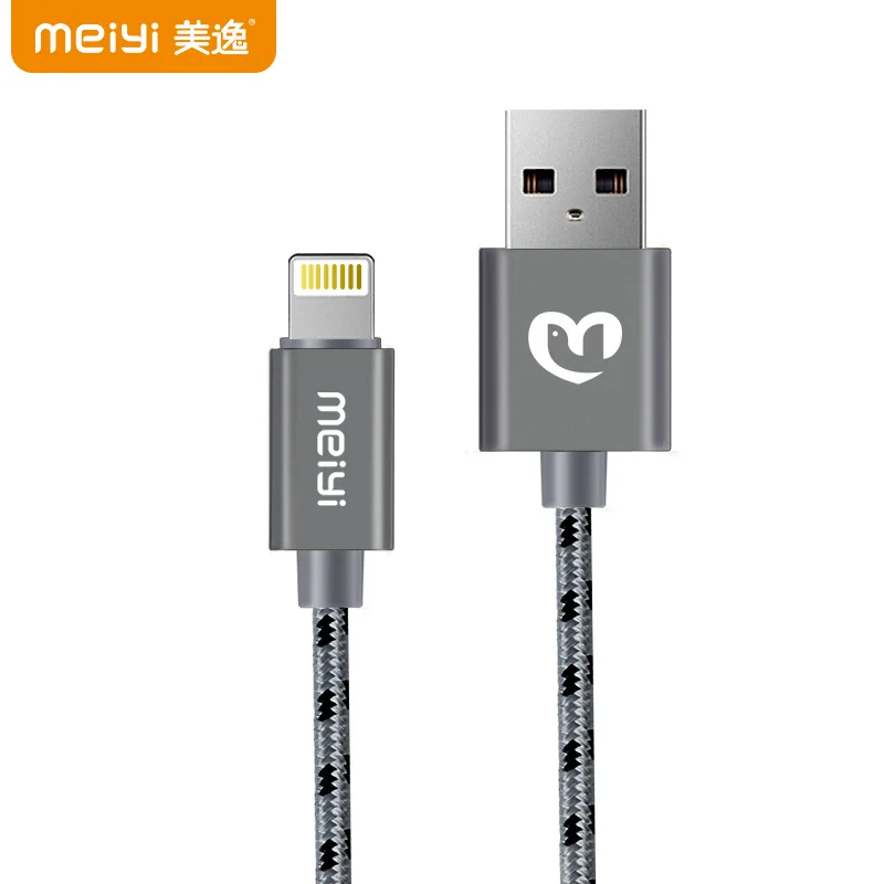 Металлический usb-кабель MEIYI M15 0,5 м с цветной нейлоновой оплеткой для iPhone 8, 7, 6, 6s Plus, 5S, 5, iPad mini, подходит для IOS 10, 9, 8-контактный кабель