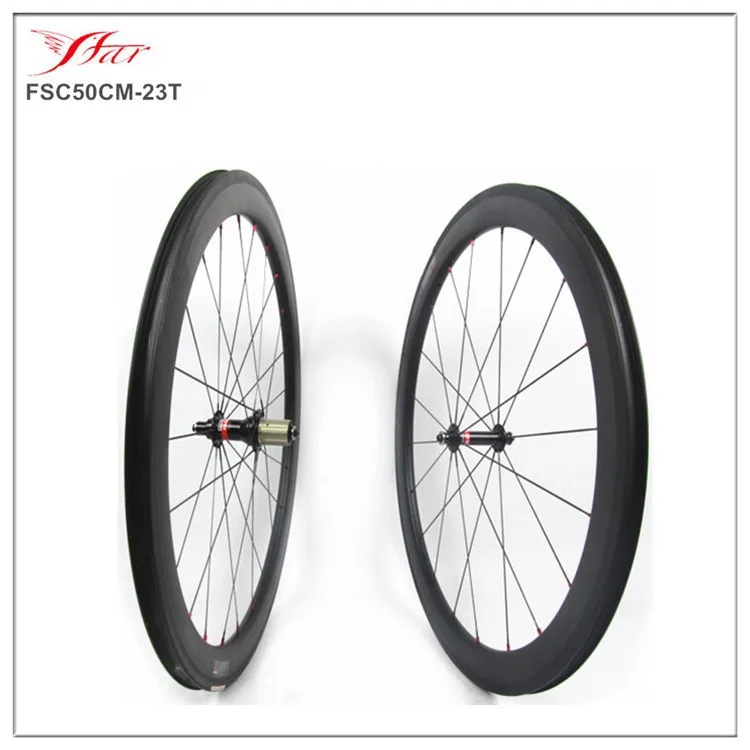 

FSC50CM-23T tubeless rims Novatec hub 50mm clincher wheelset 23mm wide road carbon wheels 20/24H hand build bike wheel