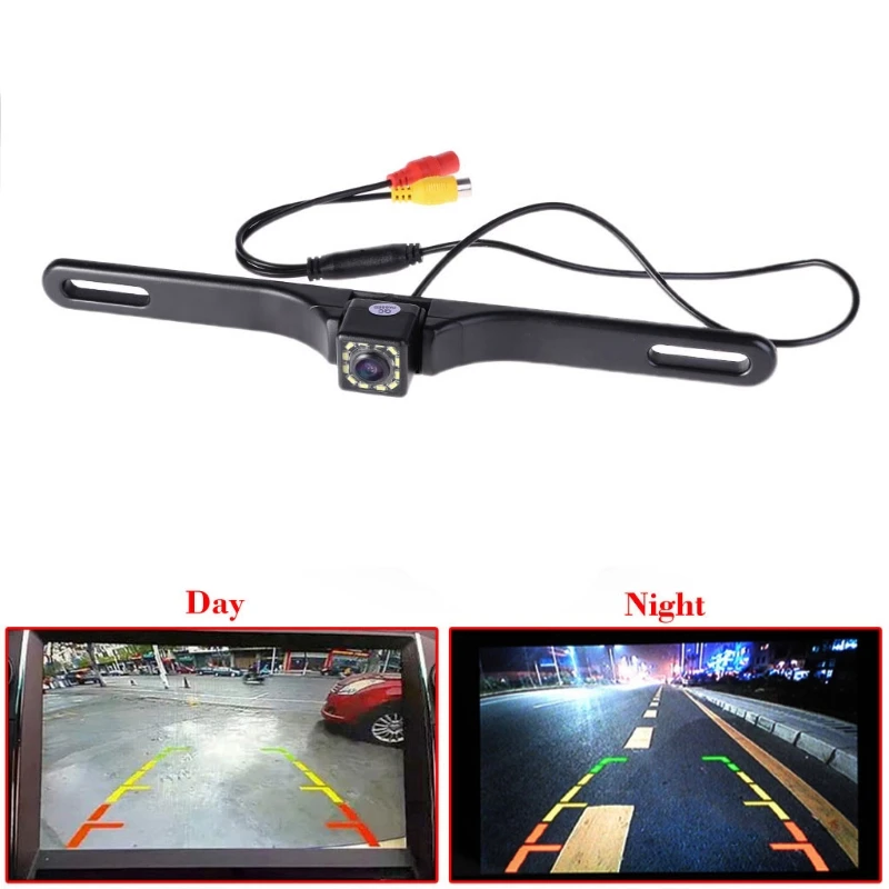 Night Vision 12 IR LED Car Rear View camera License Plate Frame Back Up Camera