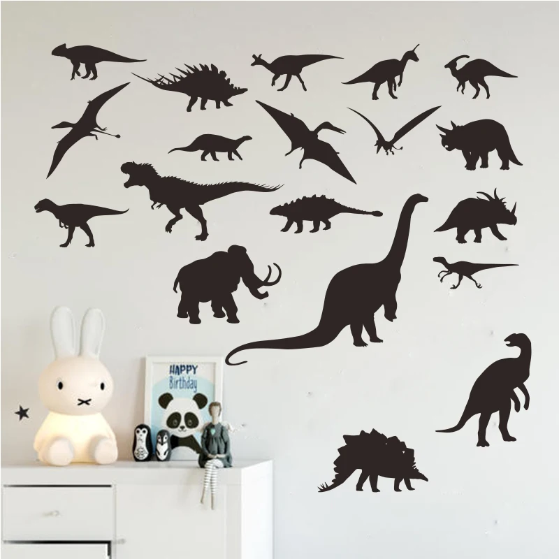 Мультфильм наклейка на стену «динозавр» Детская комната милый маленький динозавриштаны в Наклейка на стену детские животных домашний декор с винила Съемный Наклейка на стену