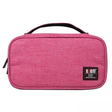 BUBM receiving plate 2 pcs double face big capacity digital receiving bag Rose red