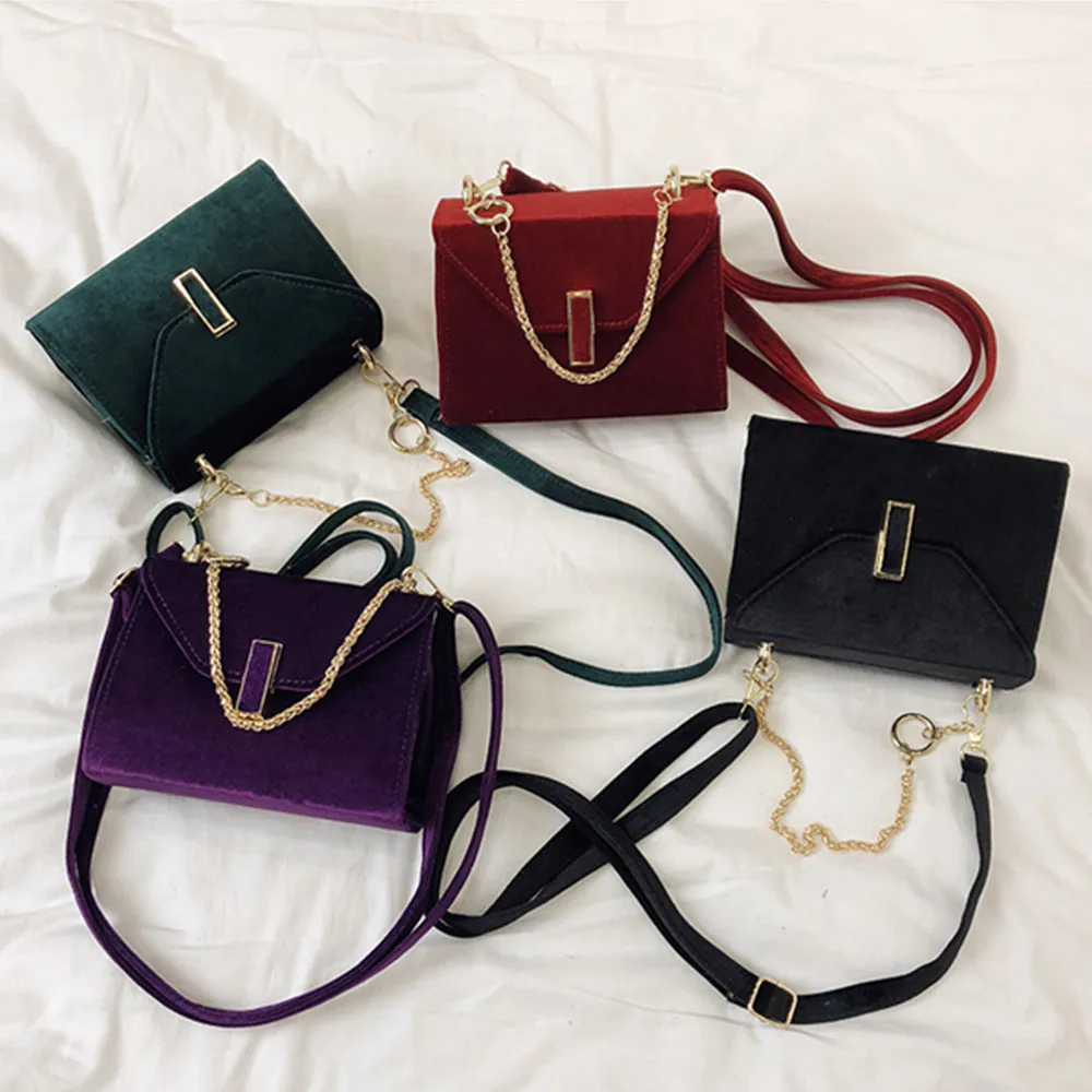 

Aelicy dropshipping new 2019 hot selling Women Fashion Solid Velour Messenger Bags Crossbody Shoulder Bags bolsa feminina SAC