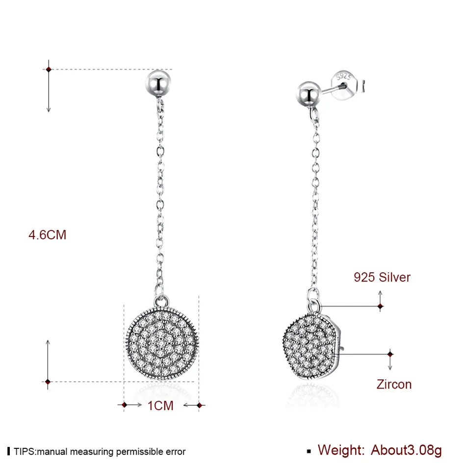 925 sterling silver  long Chain Earrings  (2) 