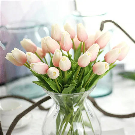 10 шт. красивые реальные цветы латексные тюльпаны искусственный букет поддельные цветы Свадебный букет декоративные цветы для свадьбы - Цвет: C