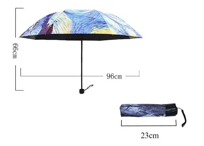 Горячая Распродажа брендовый складной зонт женский ветрозащитный Paraguas Ван Гог Картина маслом зонтик дождь женский качественный зонтик