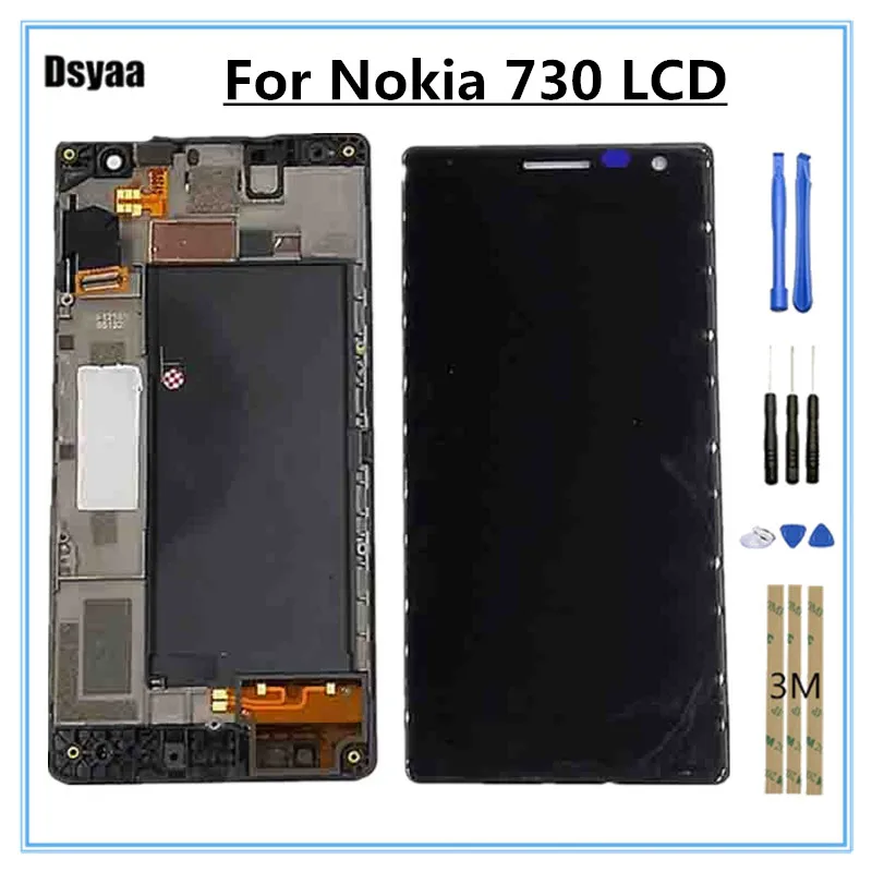 

4.7 Inch LCD for Nokia Lumia 730 LCD Display Touch Screen Digitizer with Frame Assembly Repair Parts