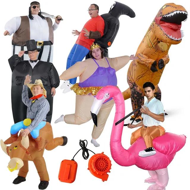 Halloween Inflatable Costume For Adult Kids Blow Up Fat Suit Funny