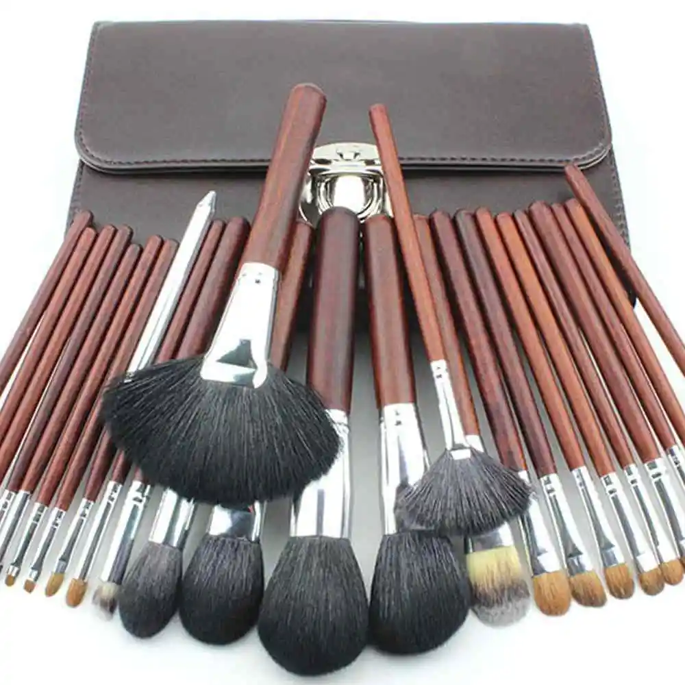 

High Quality Wood Makeup Brushes kit Foundation Eyeshadow Powder cheeks Blush Brush Set Beauty Tools pinceis de maquiagen + Bag