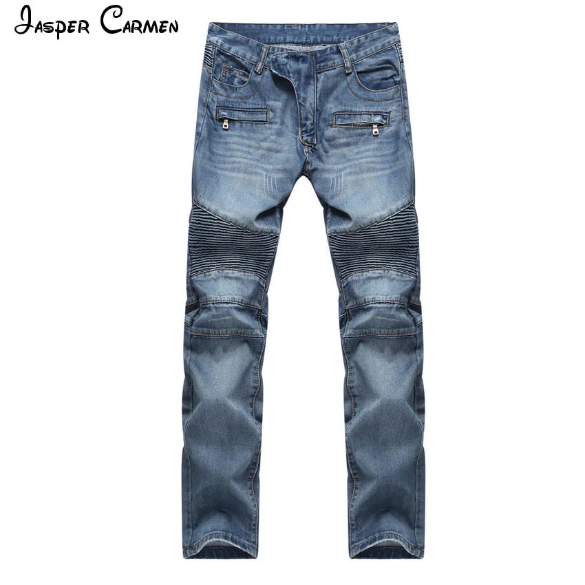 Free shipping 2017 New summer jeans men brand clothing solid thin denim ...