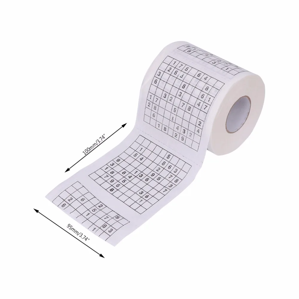 FSHALL 1 шт. 10x9,5 см прочный Sudoku Су печатных ткани рулон туалетной бумаги Бумага Хорошая Игра Головоломка 2 слоя 240 раздел