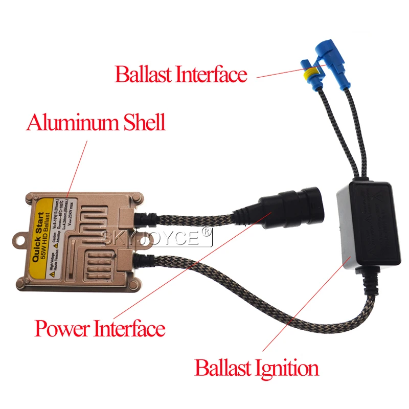 SKYJOYCE Car Headlight 55W Fast Bright HID Ballast AC 12V Ignition Block Slim Quick Start Ballast For Car Light Bulb Xenon Kit (5)