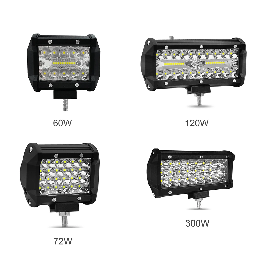 

JAEHEV 4 7 15 inch 60W 72W 120W 300W LED Work Light Bar for Motorcycle Tractor Boat Off Road 4WD 4x4 Truck SUV ATV Working Lamp