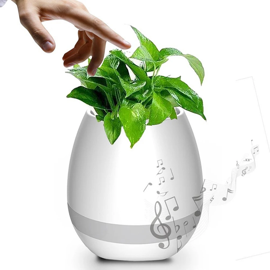 

Wireless Bluetooth Speakers Music Flowerpot Smart Finger Touch Multi-color LED Night Light MP3 Home Office Desk Decorative