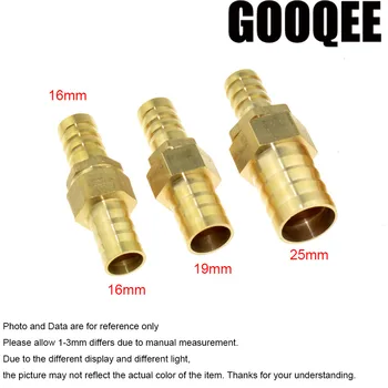 

1pcs Brass Fitting 16mm Hose Barb to 16/19/25mm OD Hose Gas Coupler Connector Raccord Barb Reducer Copper Pipe Air Tube Adapter
